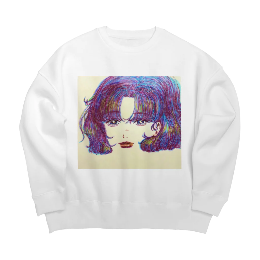 塩バターの美少女戦士のオフ レトロver. Big Crew Neck Sweatshirt