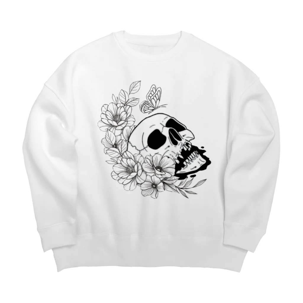 キッチンファラオのドクロフラワー Big Crew Neck Sweatshirt