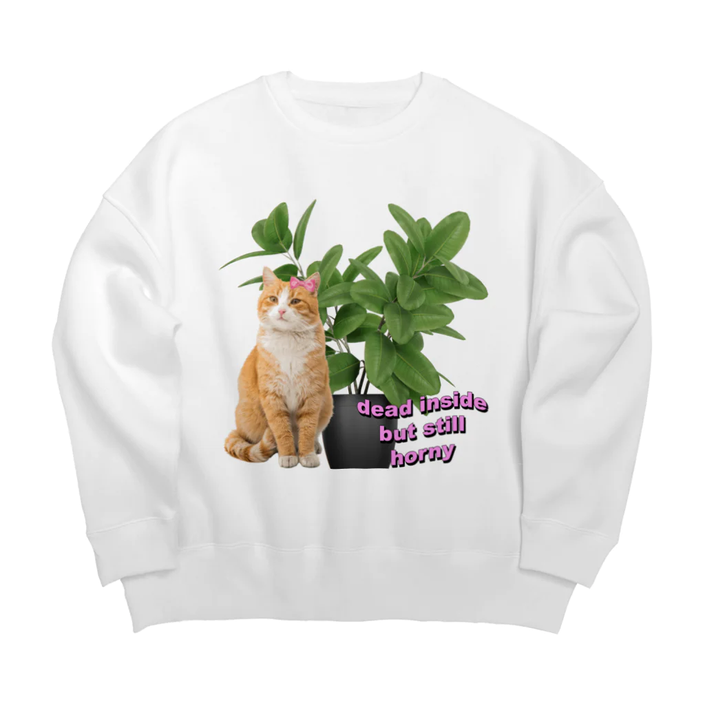 𝙈𝙊𝙈𝙊'𝙨 𝙎𝙝𝙤𝙥の植物とねこ_02 Big Crew Neck Sweatshirt