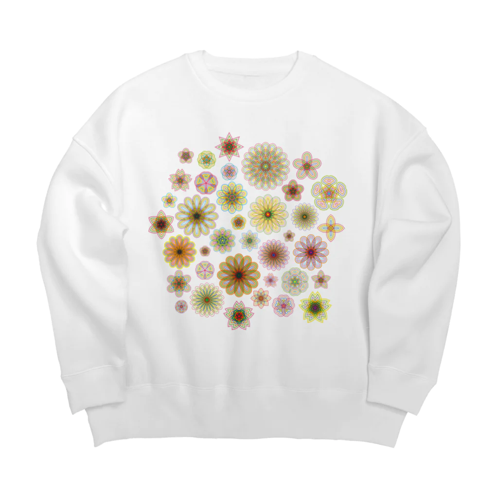 kimchinのやさしい色合いの花柄 Big Crew Neck Sweatshirt