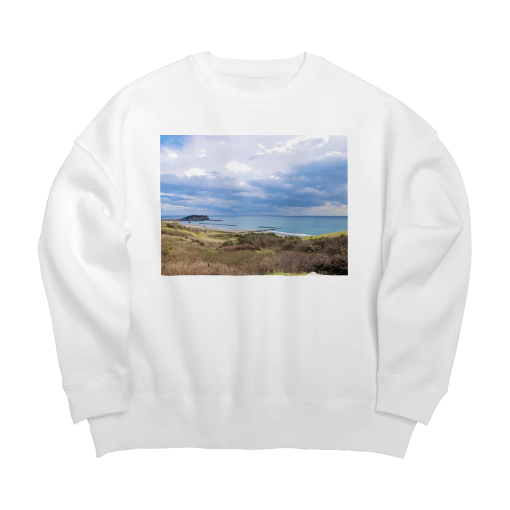 あべこのお店 の北海道の海 Big Crew Neck Sweatshirt