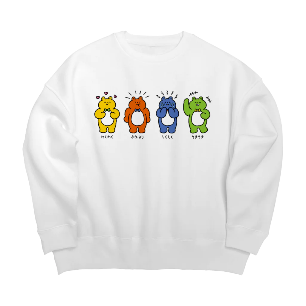 mincruの喜怒哀楽くまさんズ Big Crew Neck Sweatshirt