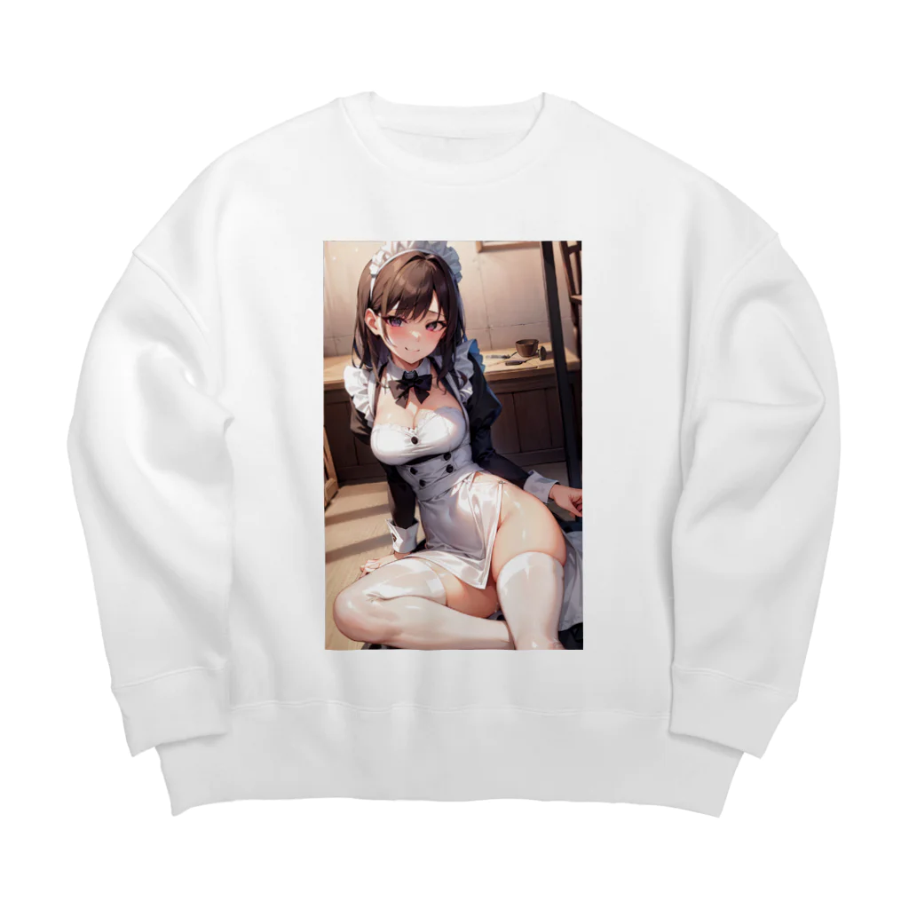 天乃鯱のメイドのお姉さん Big Crew Neck Sweatshirt