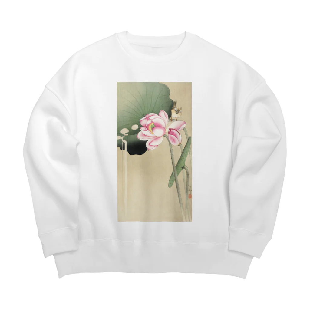 MUGEN ARTの小原古邨　蓮と雀　Ohara Koson / Songbird and Lotus Big Crew Neck Sweatshirt