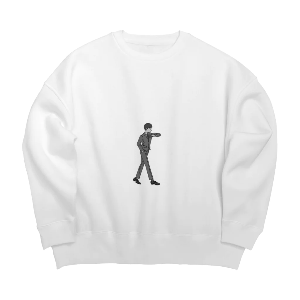 くものみせのじかんを気にするサラリーマン Big Crew Neck Sweatshirt