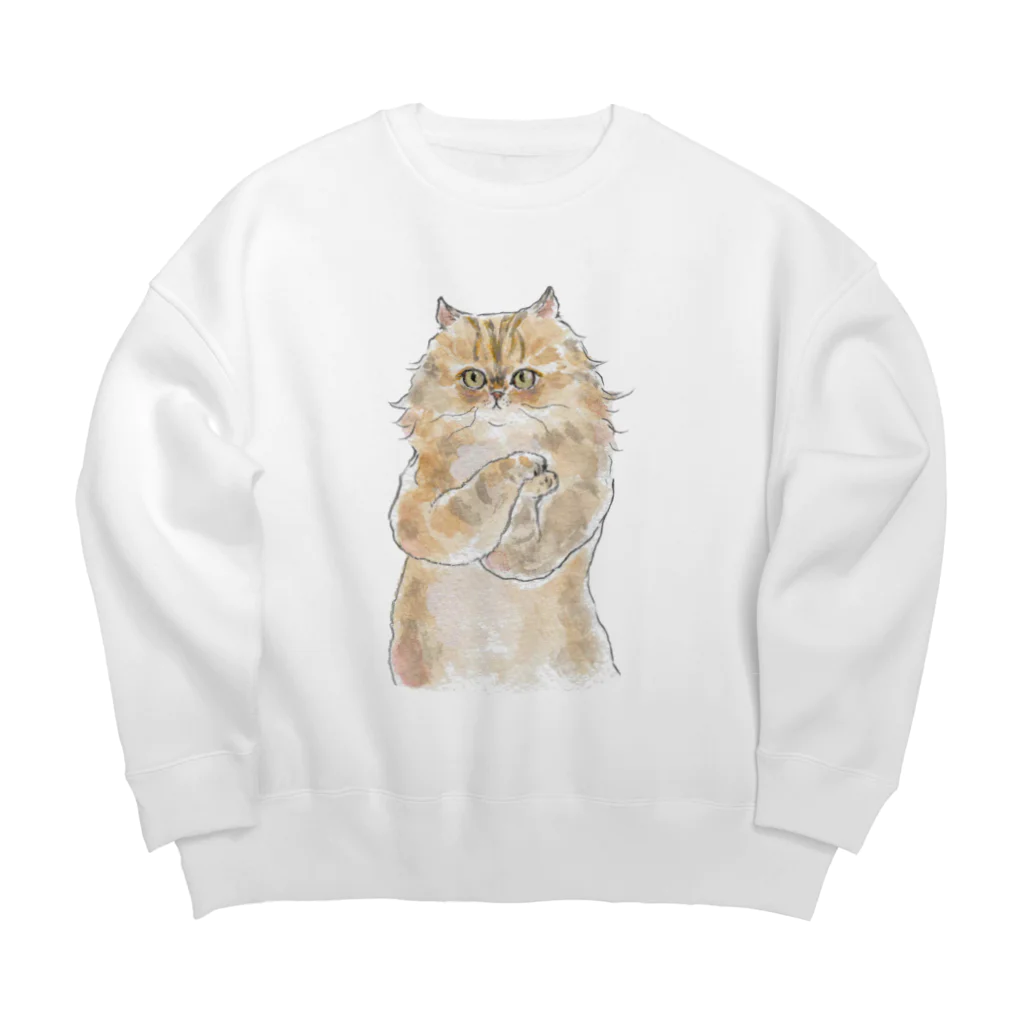 トコロコムギのおねだりにゃんこ Big Crew Neck Sweatshirt