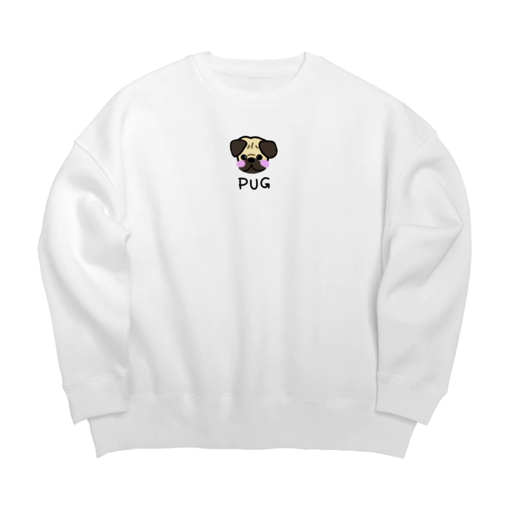 ゆるっとわんこのゆるっとパグ Big Crew Neck Sweatshirt