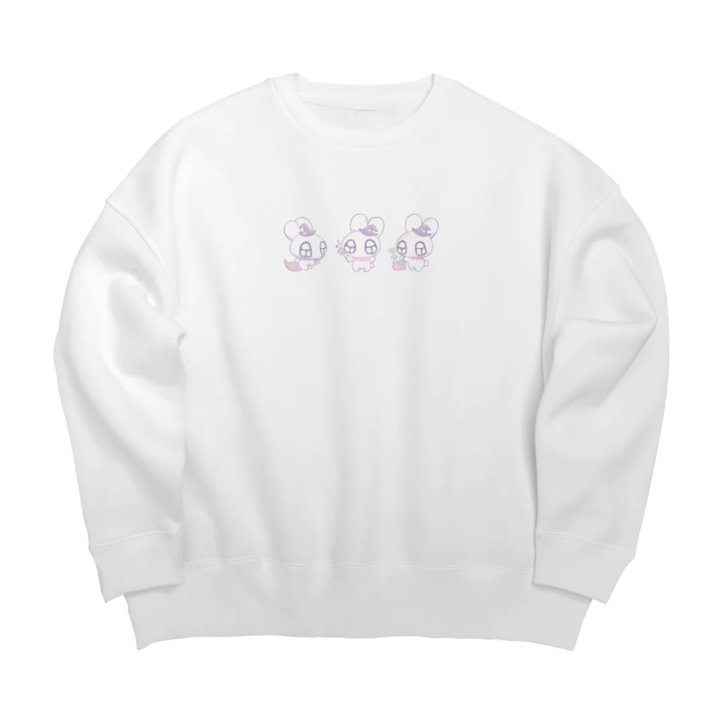 アラカワナナのまじっくウサチャン Big Crew Neck Sweatshirt