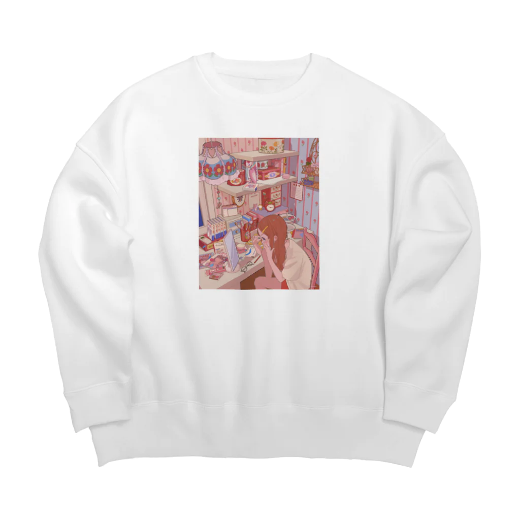 名もなきショップのメイクする可愛いJK Big Crew Neck Sweatshirt