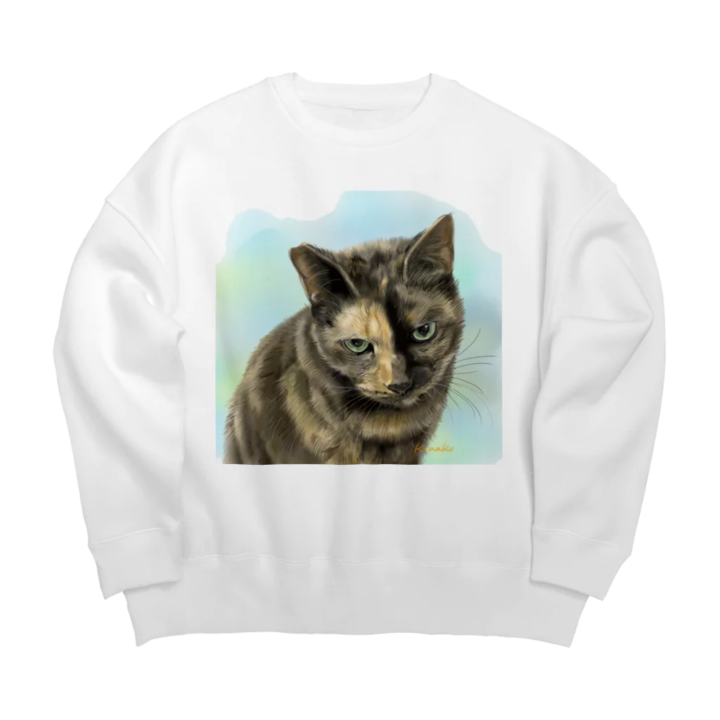 kinako-japanのサビ猫のオペラ座ちゃん Big Crew Neck Sweatshirt