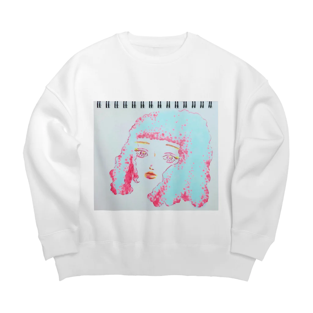 塩バターの春のクリームソーダ Big Crew Neck Sweatshirt