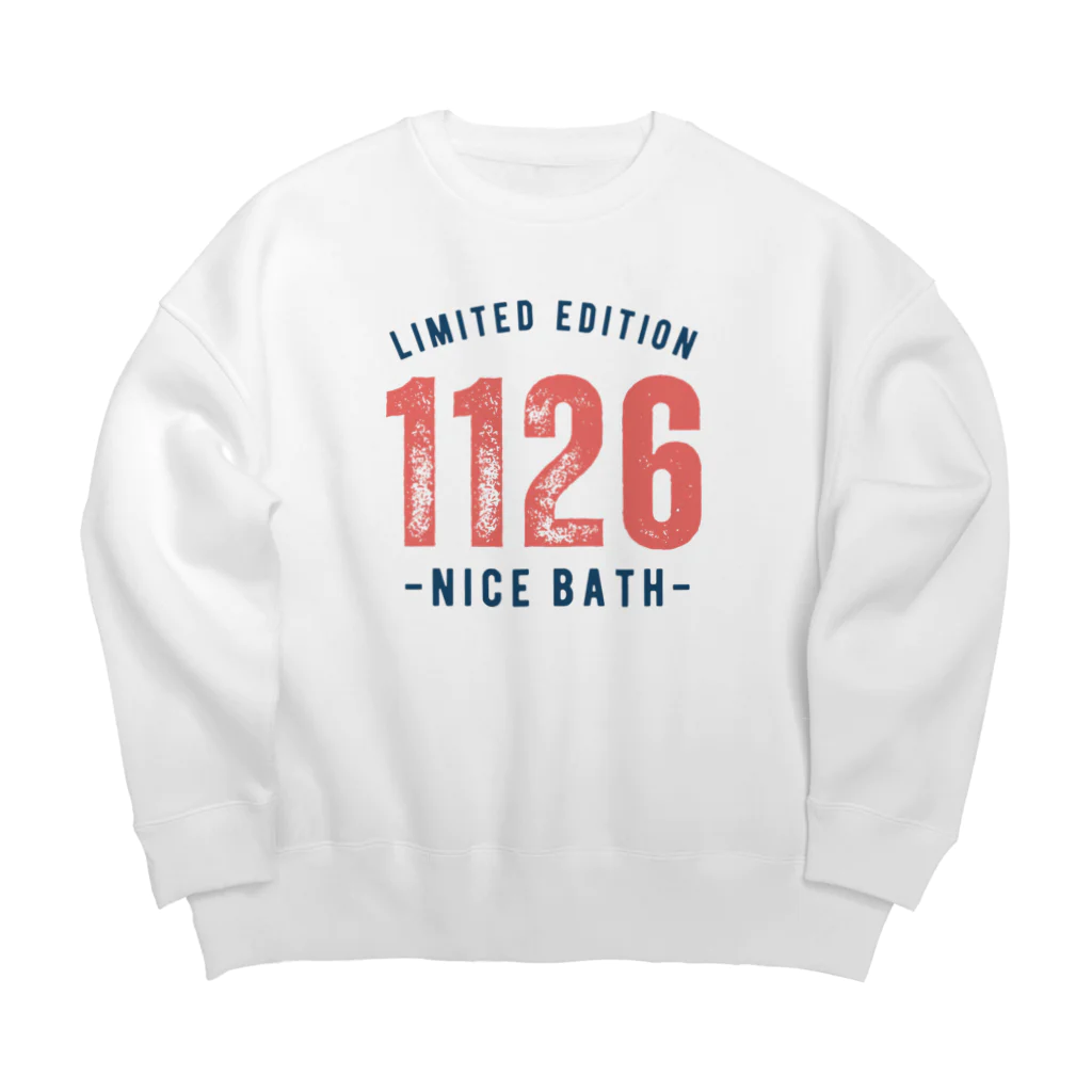 温泉グッズ@ブーさんとキリンの生活のNICE BATH（前面） Big Crew Neck Sweatshirt