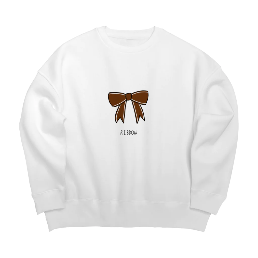 とある丸眼鏡の描き散らしのRIBBON_透明 Big Crew Neck Sweatshirt