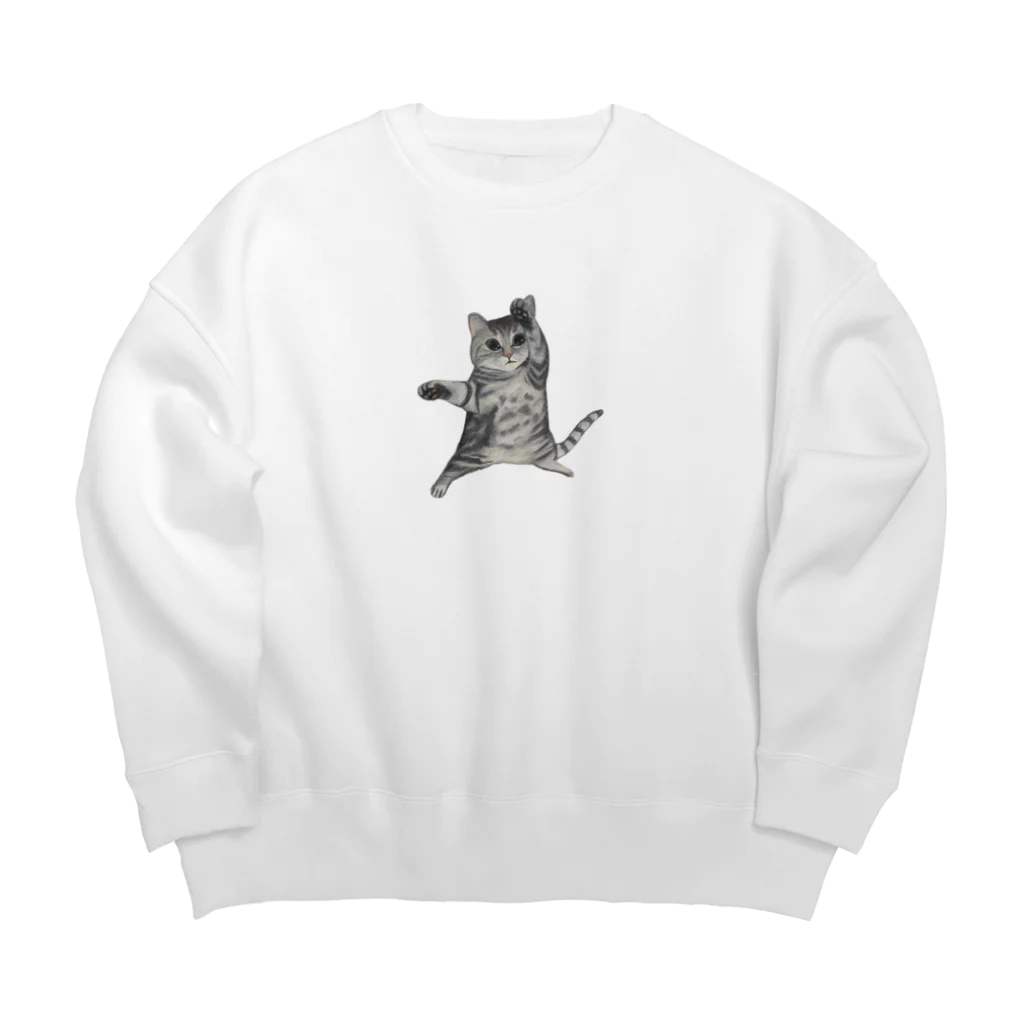 中川ひちゃゆき(シカゴ実業)の功夫にゃんこ Big Crew Neck Sweatshirt