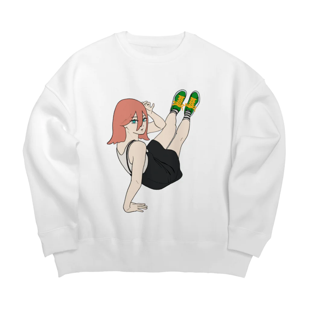 はんぺん屋の足を上げたいお年頃の女の子 Big Crew Neck Sweatshirt