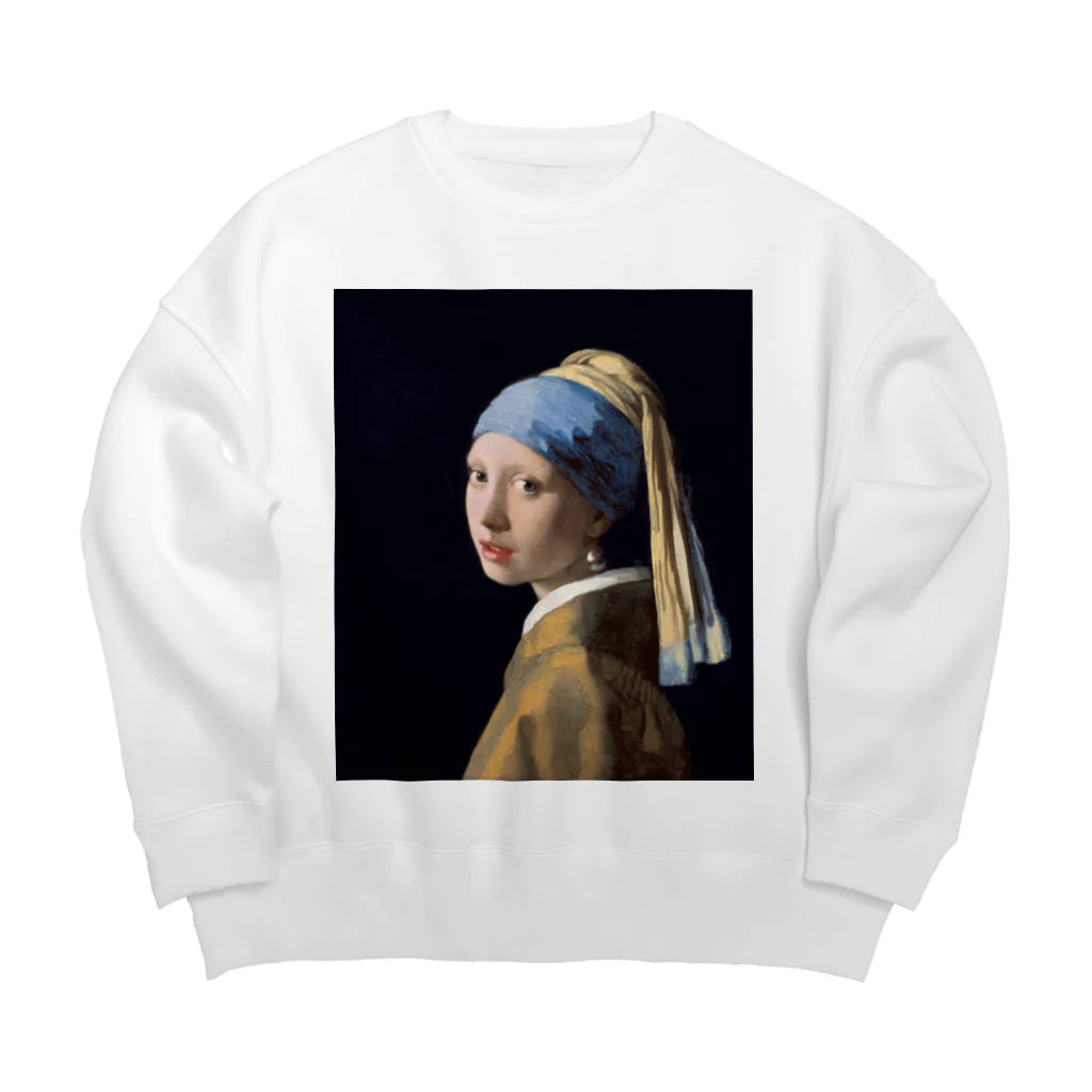 世界美術商店の真珠の耳飾りの少女 / Girl with a Pearl Earring Big Crew Neck Sweatshirt