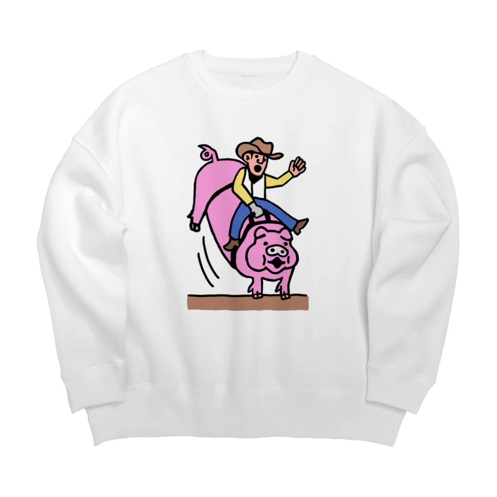 P-STYLEの豚のロデオ Big Crew Neck Sweatshirt