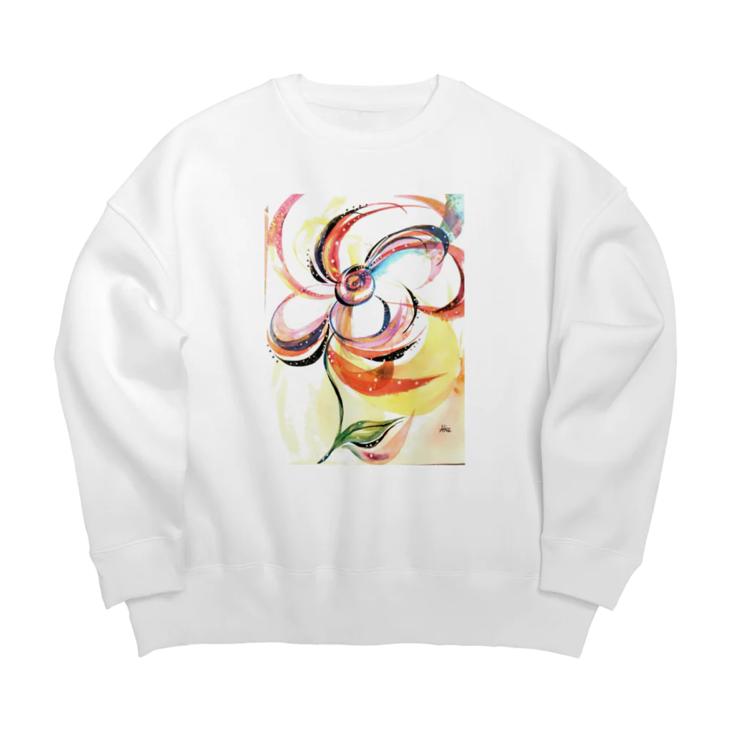 Atelier-Hironの光の花　愛　愛 Big Crew Neck Sweatshirt