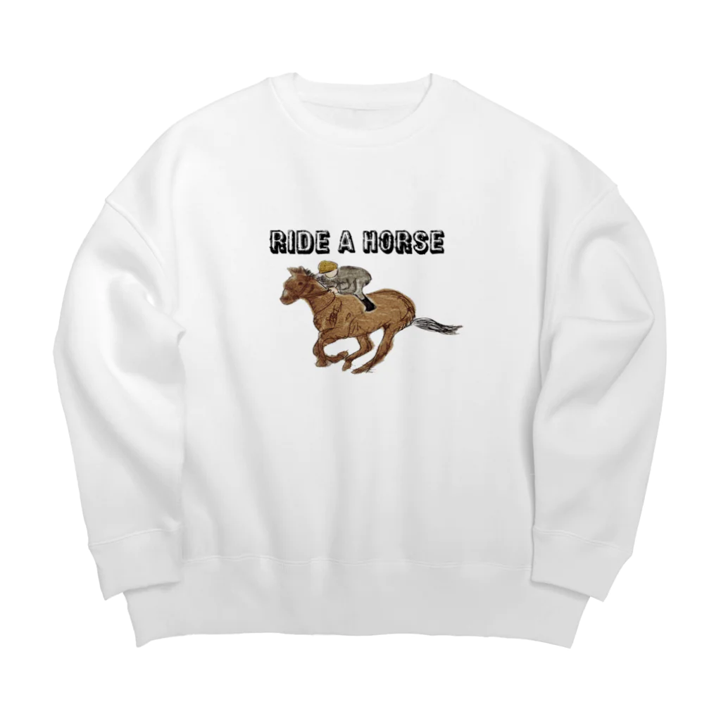 ko-jのride a horse Big Crew Neck Sweatshirt