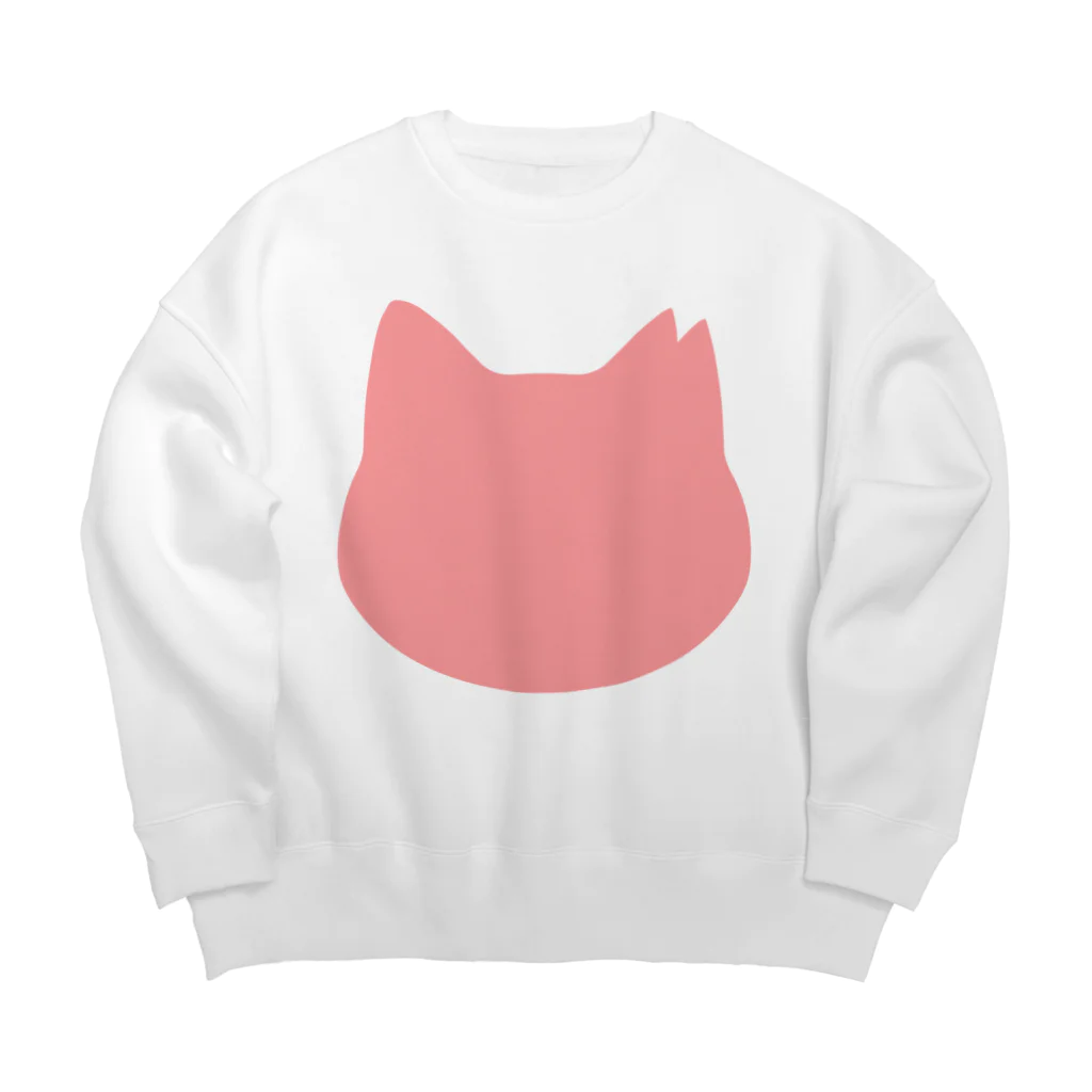 ichinoshopのさくら猫シルエット/ピンク Big Crew Neck Sweatshirt