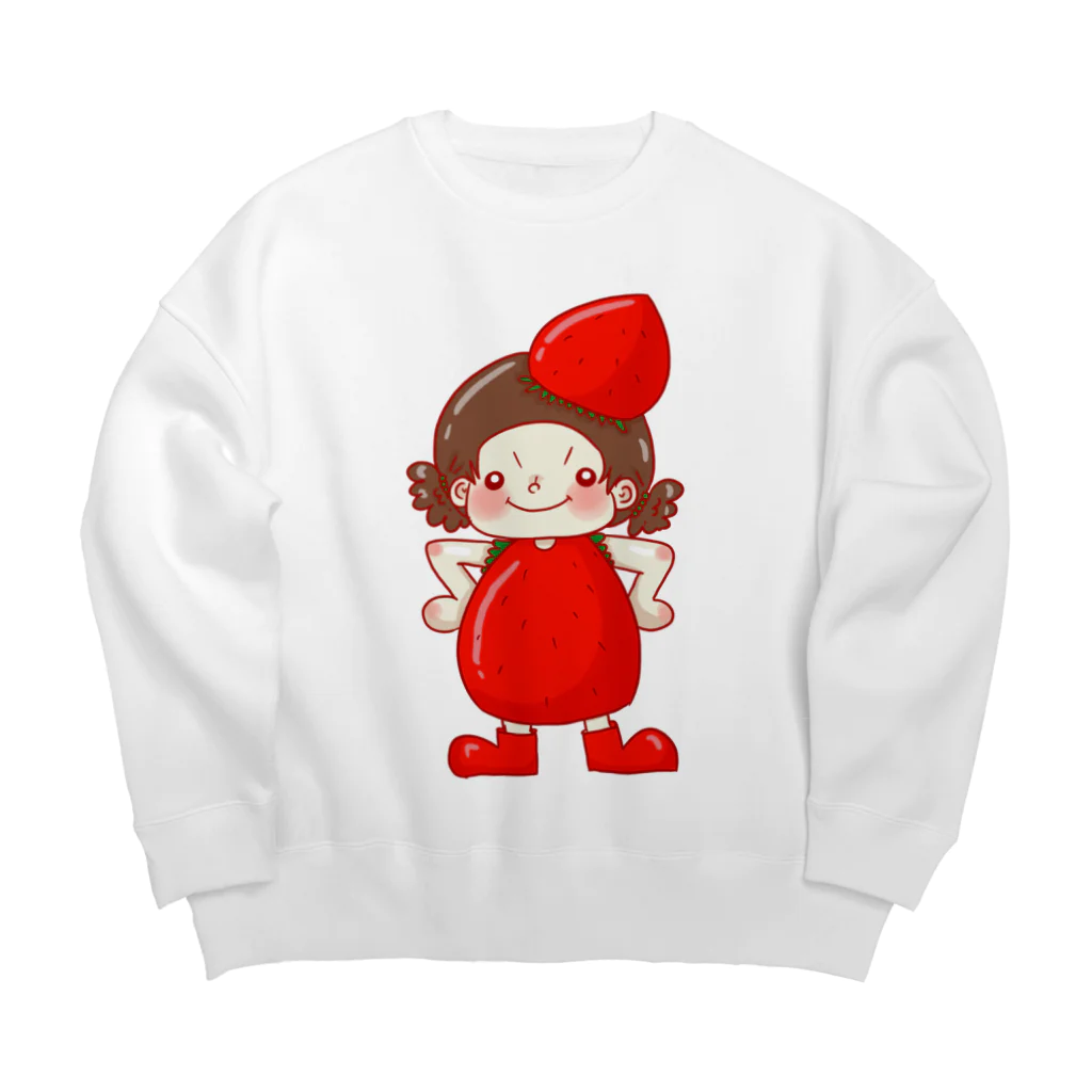 よしりん*ﾟのイチゴが好きすぎてイチゴになりたい女の子 Big Crew Neck Sweatshirt