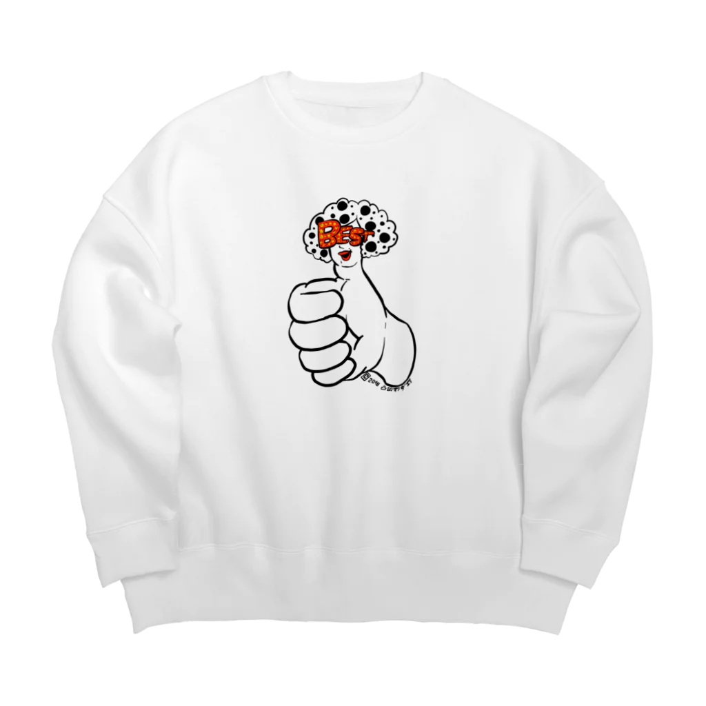 凸凹ショップの親指レディ(シンプル) Big Crew Neck Sweatshirt