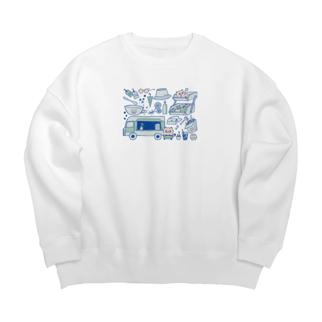 ジーナショップ(たぬき多め)のキッチンカーたぬき Big Crew Neck Sweatshirt