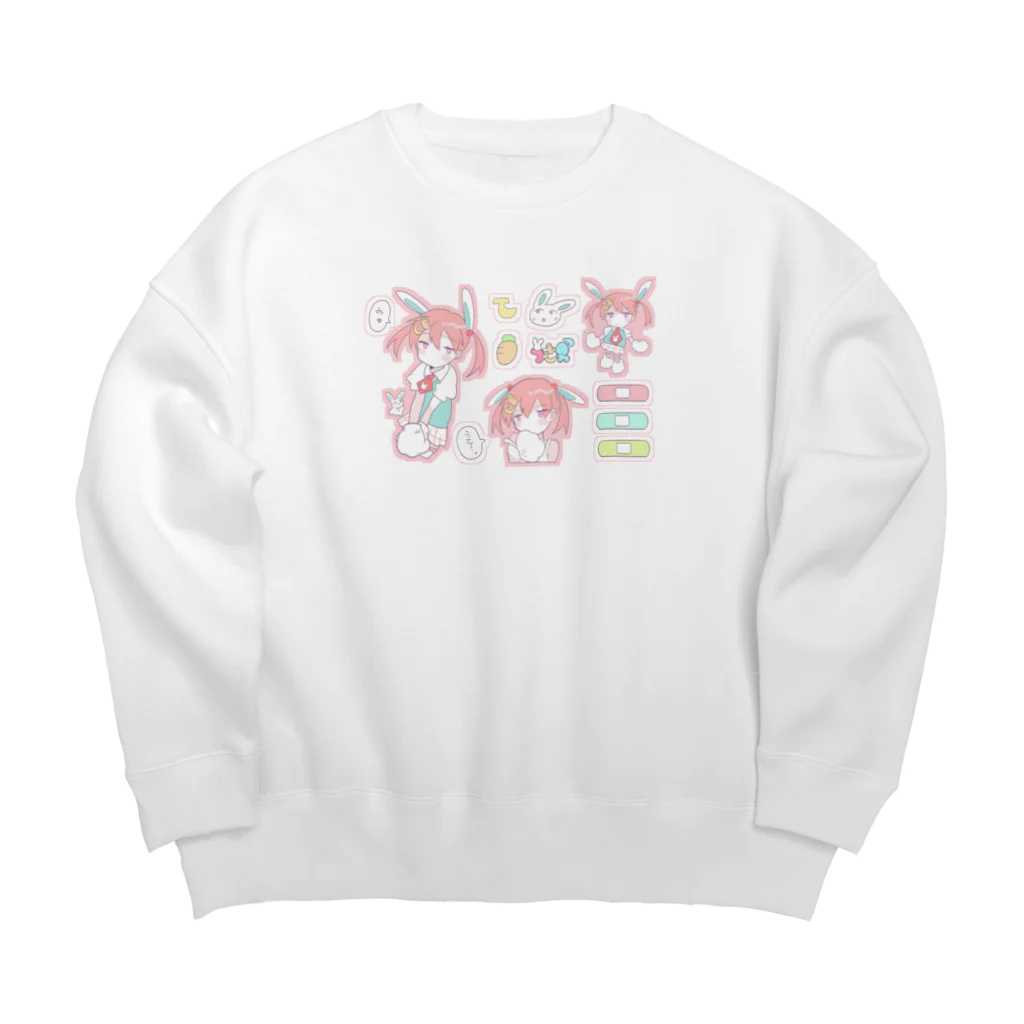 🐰🐱セサミ🐻🐼のうさ男 Big Crew Neck Sweatshirt