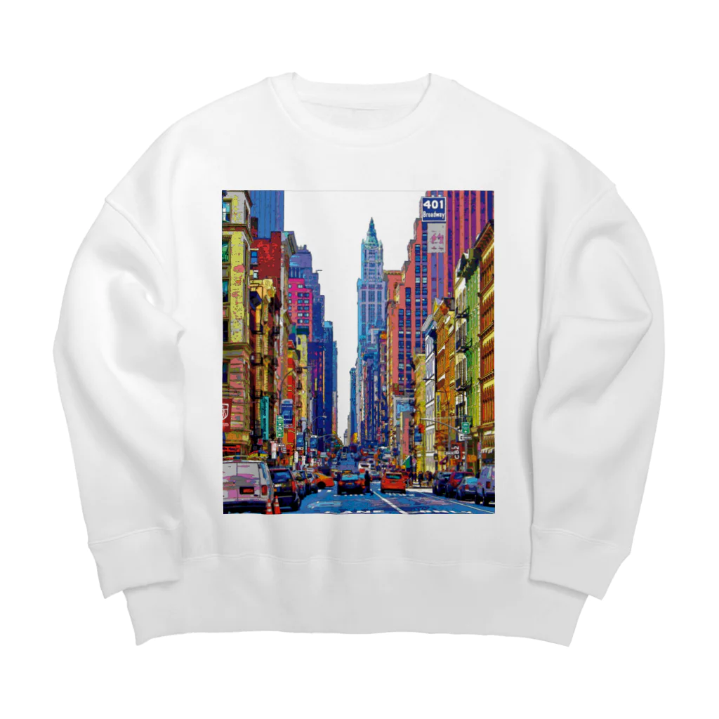 GALLERY misutawoのニューヨーク ブロードウェイの喧騒 Big Crew Neck Sweatshirt