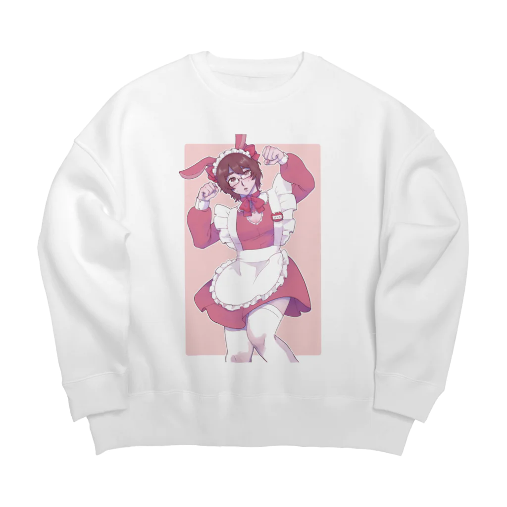 メイド喫茶デカ犬のうさぎメイドよしのくん Big Crew Neck Sweatshirt