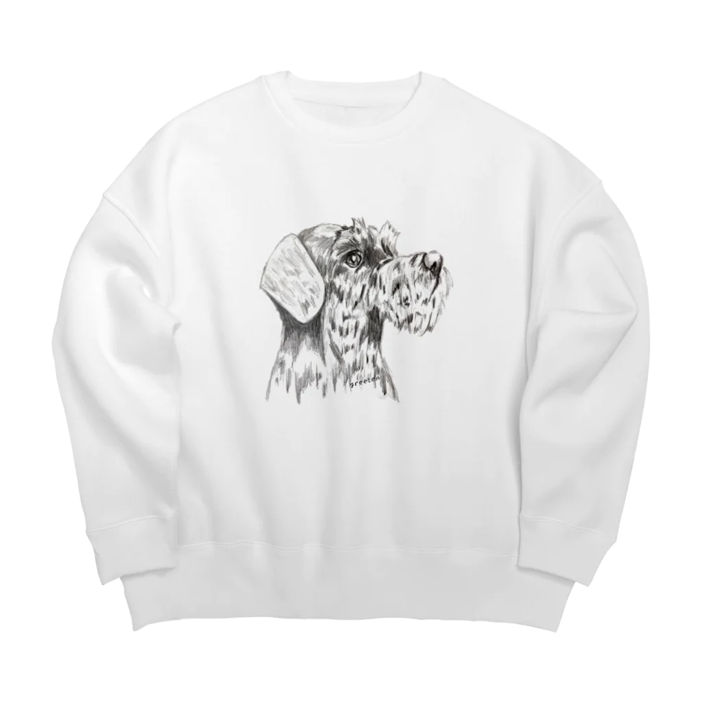 greetenのシュナウザー　テリアアート犬 Big Crew Neck Sweatshirt