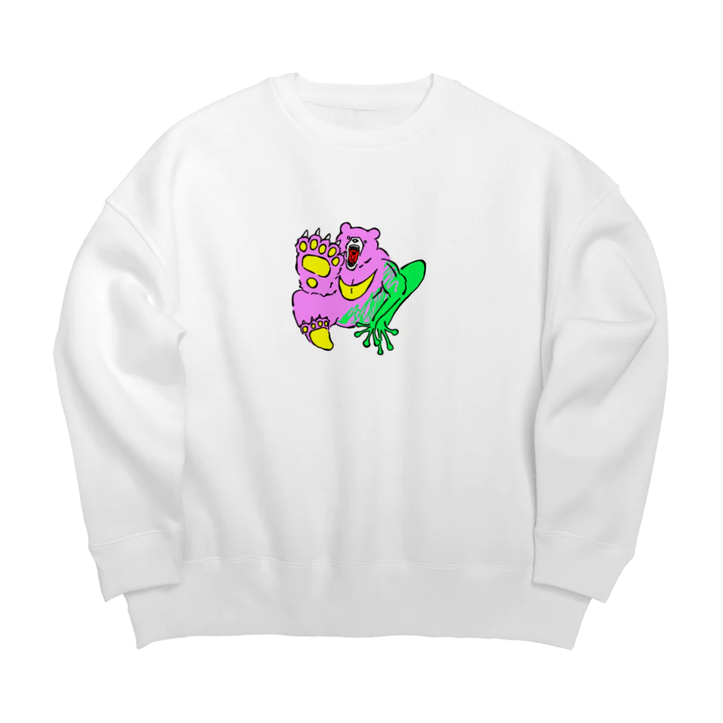 楽しいタカちゃんのくま吉がえる Big Crew Neck Sweatshirt