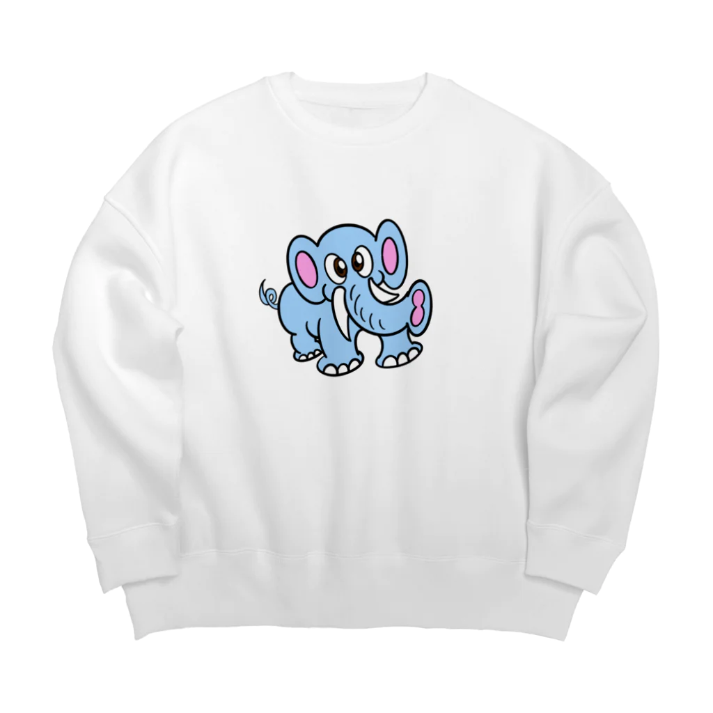 じゅうに（Jyuuni）の0001・青いぞうさん（じゅうにブランド） Big Crew Neck Sweatshirt