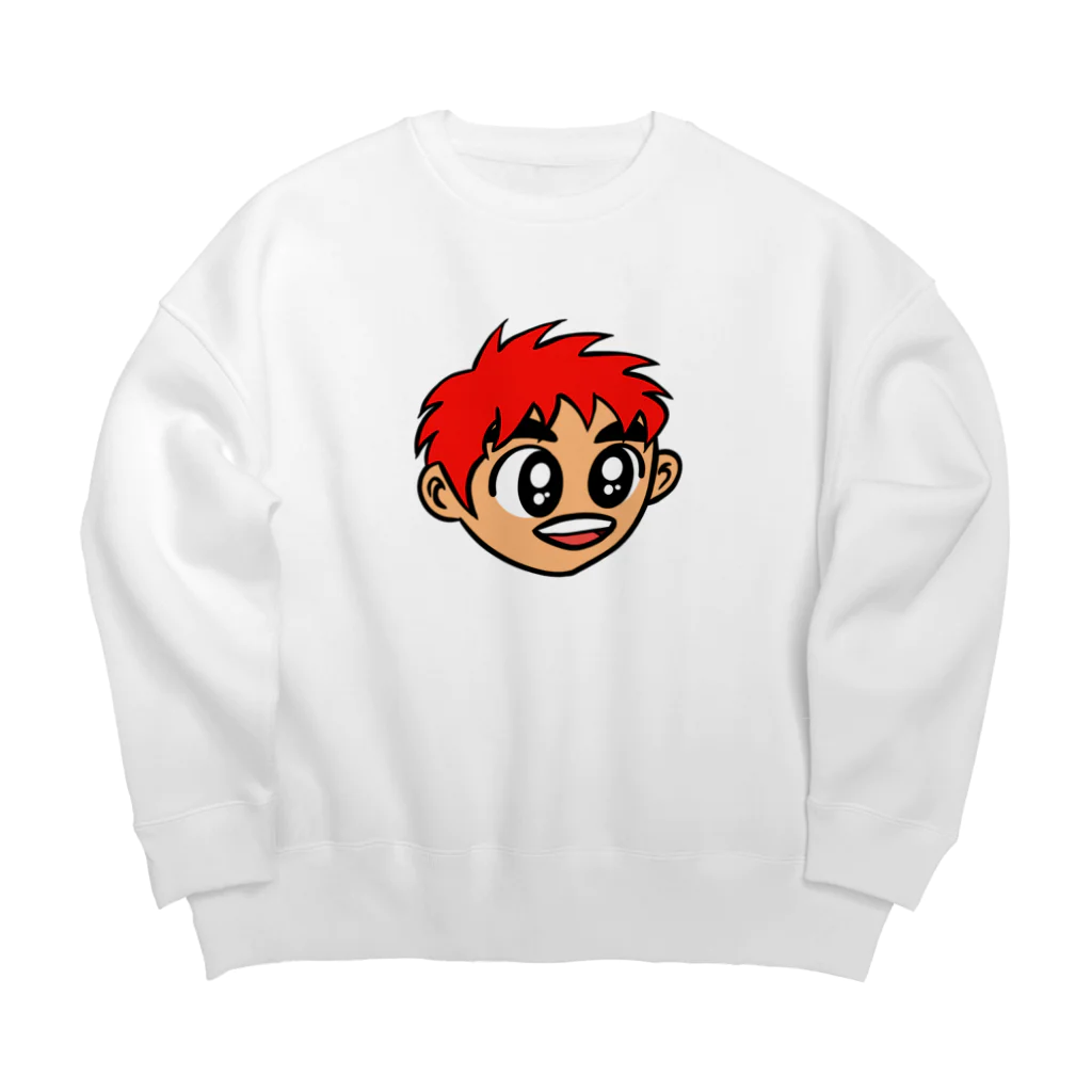 じゅうに（Jyuuni）の0007・赤い髪の少年（じゅうにブランド） Big Crew Neck Sweatshirt