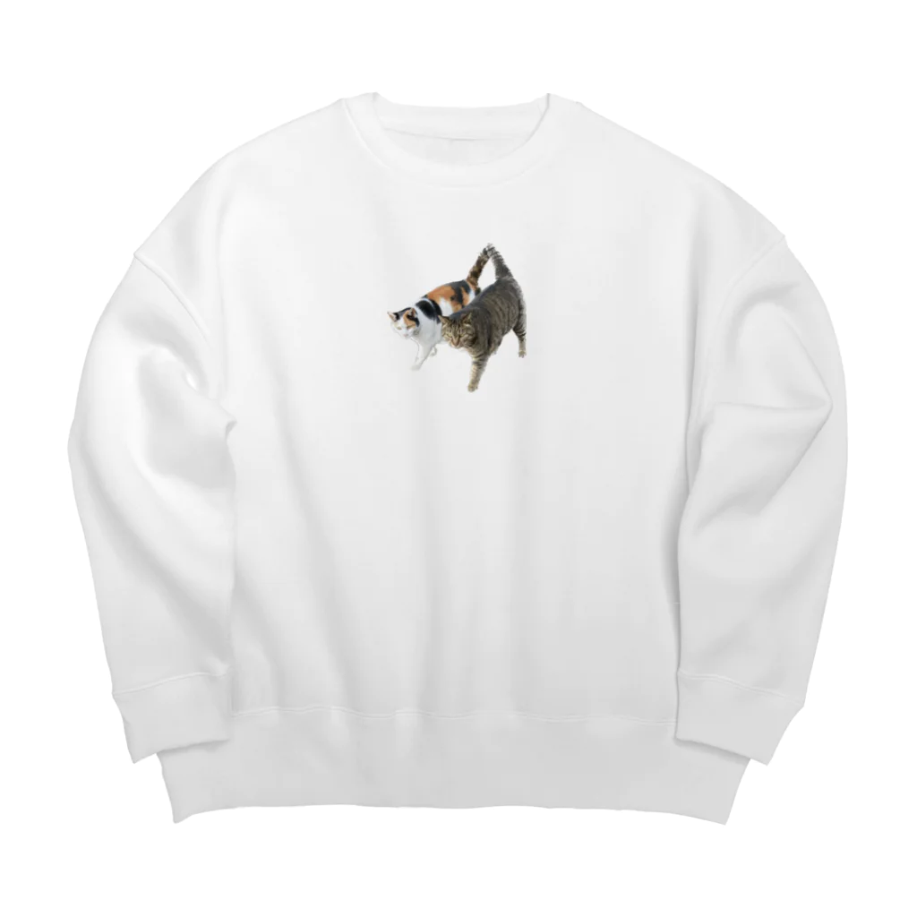 米農家の絵描きのにゃんたとちび Big Crew Neck Sweatshirt