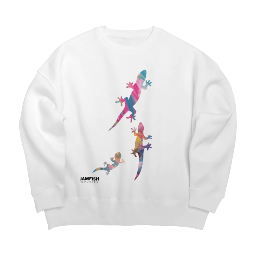 jamfish_goodiesのCOLORトカゲFAMILY Big Crew Neck Sweatshirt