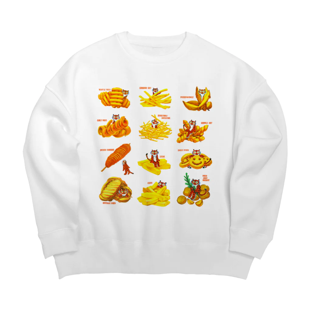 segasworksのフライドポテトたちとトラちゃんたち Big Crew Neck Sweatshirt