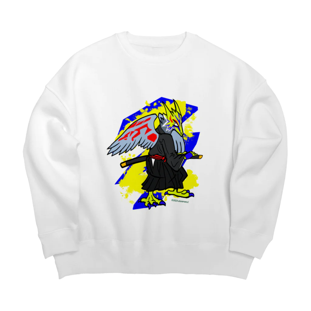 宇寅。の刀と猛禽類イメージのドラゴン Big Crew Neck Sweatshirt