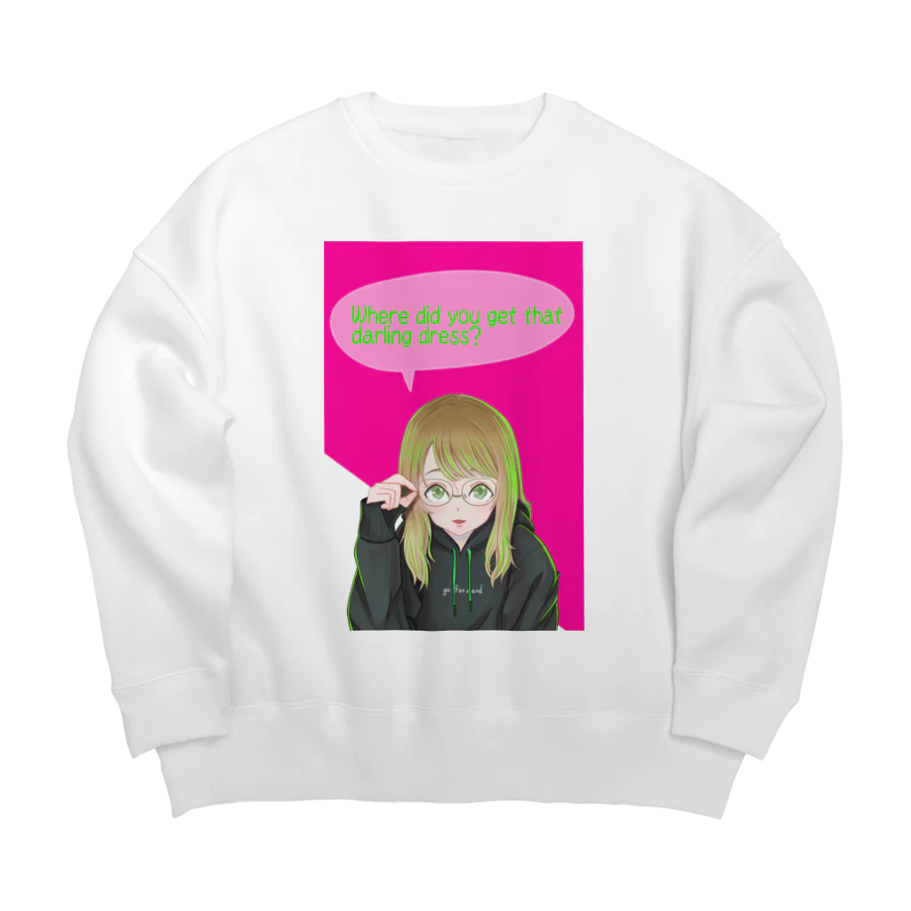 モダンラヂオの【メガネガール】 Big Crew Neck Sweatshirt