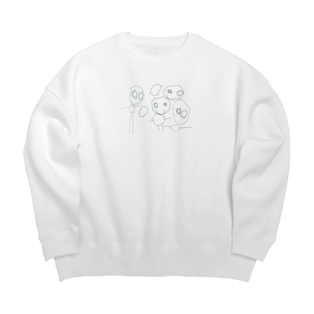 rakugaki storeのらくがきふぁみりー Big Crew Neck Sweatshirt