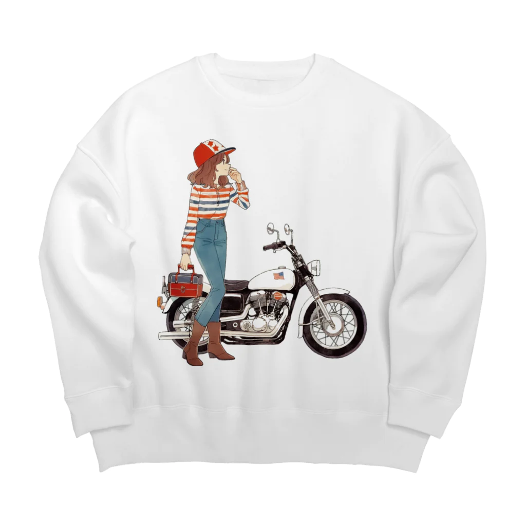 桜音ことこ企画のお気に入りのバイク Big Crew Neck Sweatshirt