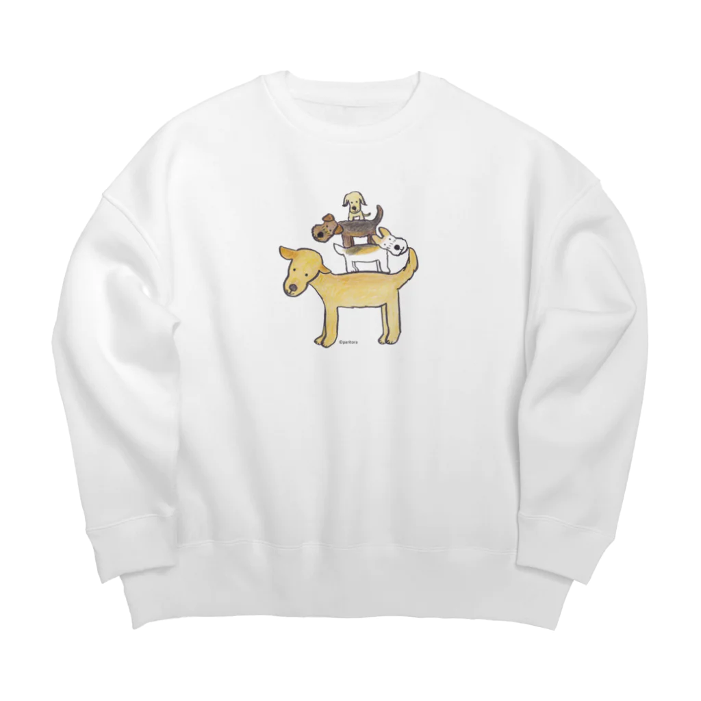 paritoraの仲良し4人組のトーテムポール Big Crew Neck Sweatshirt