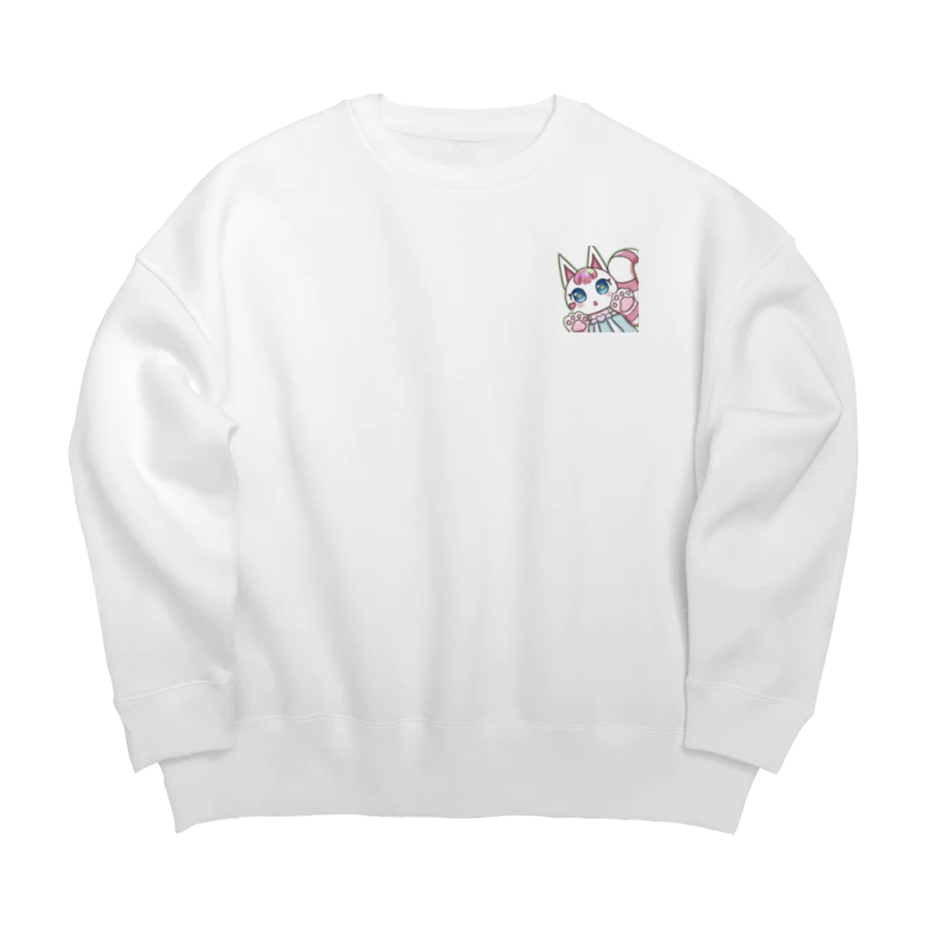 かしのねこのかしのねこ Big Crew Neck Sweatshirt