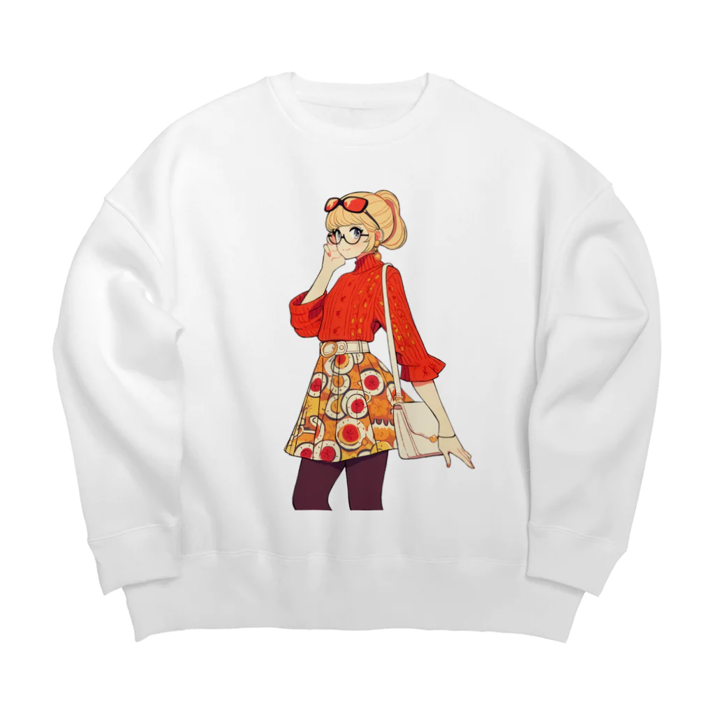 桜音ことこ企画の赤いスウィター Big Crew Neck Sweatshirt