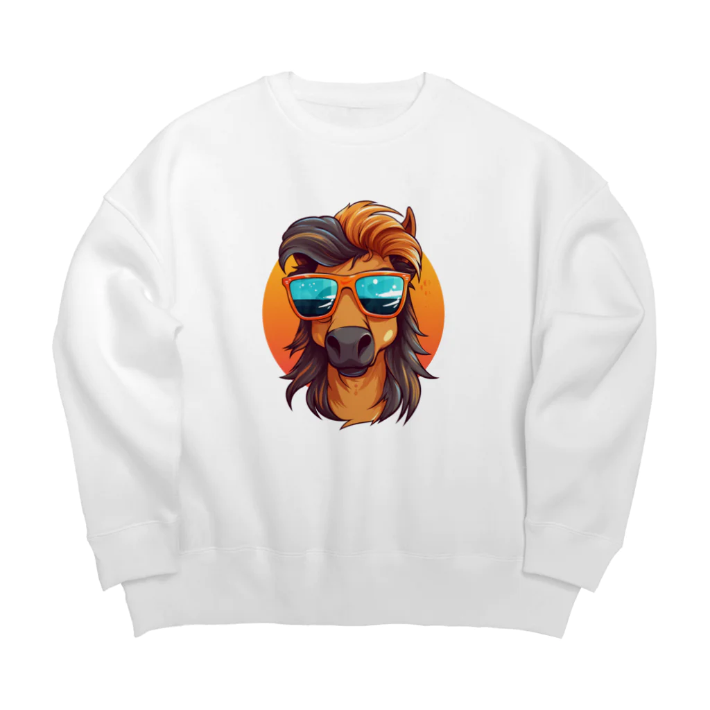 Vasetti_pressのカッコいい馬 Big Crew Neck Sweatshirt