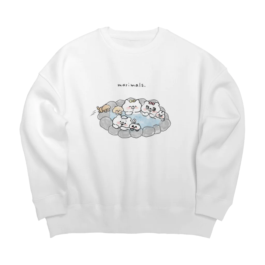 saimari＠LINEスタンプ販売中のmarimals.みんなで温泉(背景なし) Big Crew Neck Sweatshirt