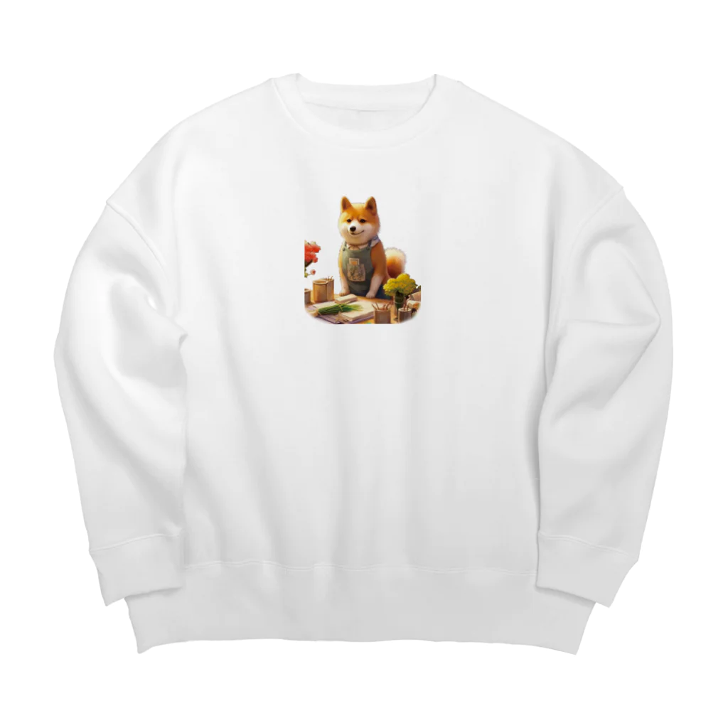 桜音ことこ企画の柴犬の花屋v2 Big Crew Neck Sweatshirt