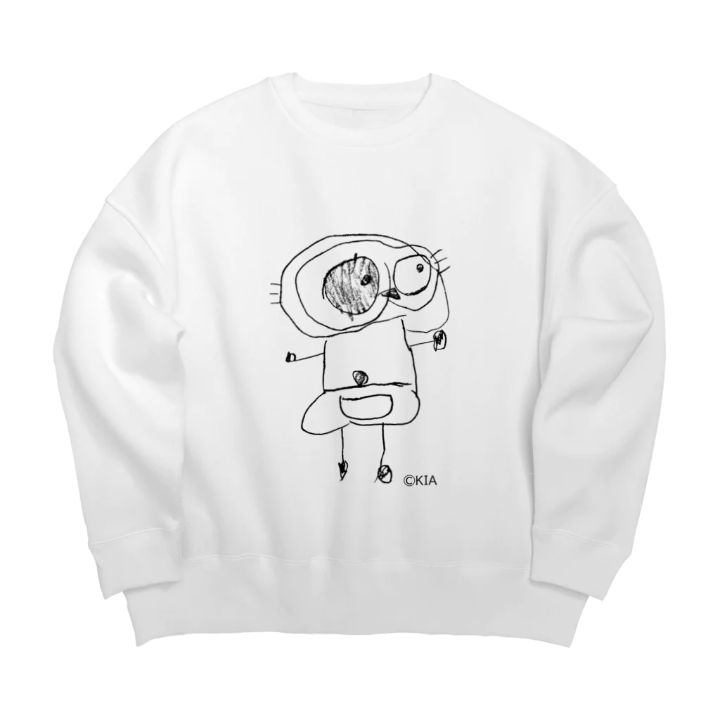 カレー屋　月夜のライオンの©kia 第2弾（黒） Big Crew Neck Sweatshirt