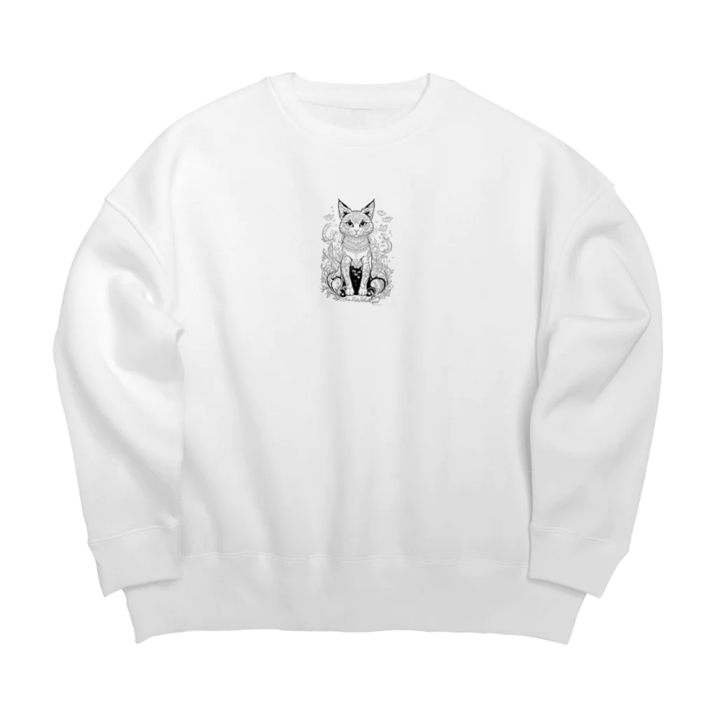 まだ名前はないの守護ネコ Big Crew Neck Sweatshirt