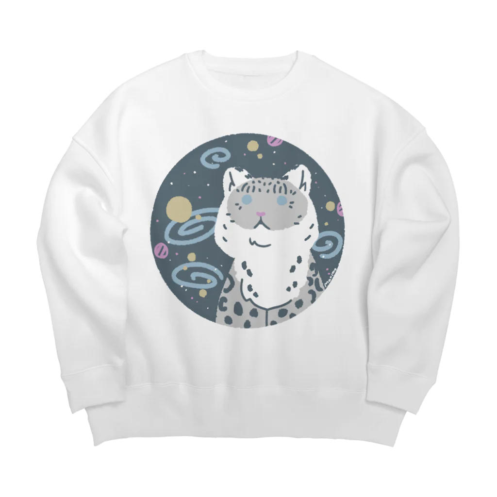 まりもの宇宙ユキヒョウ Big Crew Neck Sweatshirt